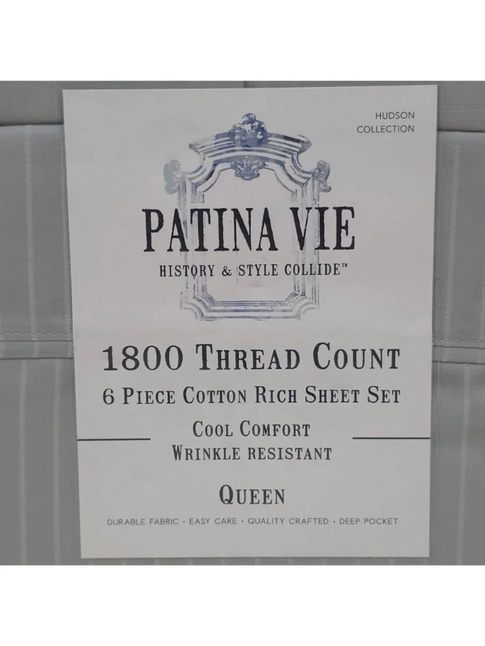 Patina Vie 1800 Thread Count 6-Piece Queen Sheet Set Cool Comfort Cotton Blend